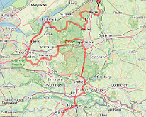 Route dag 1 Dit is de route gereden op de eerste dag van de rondrit